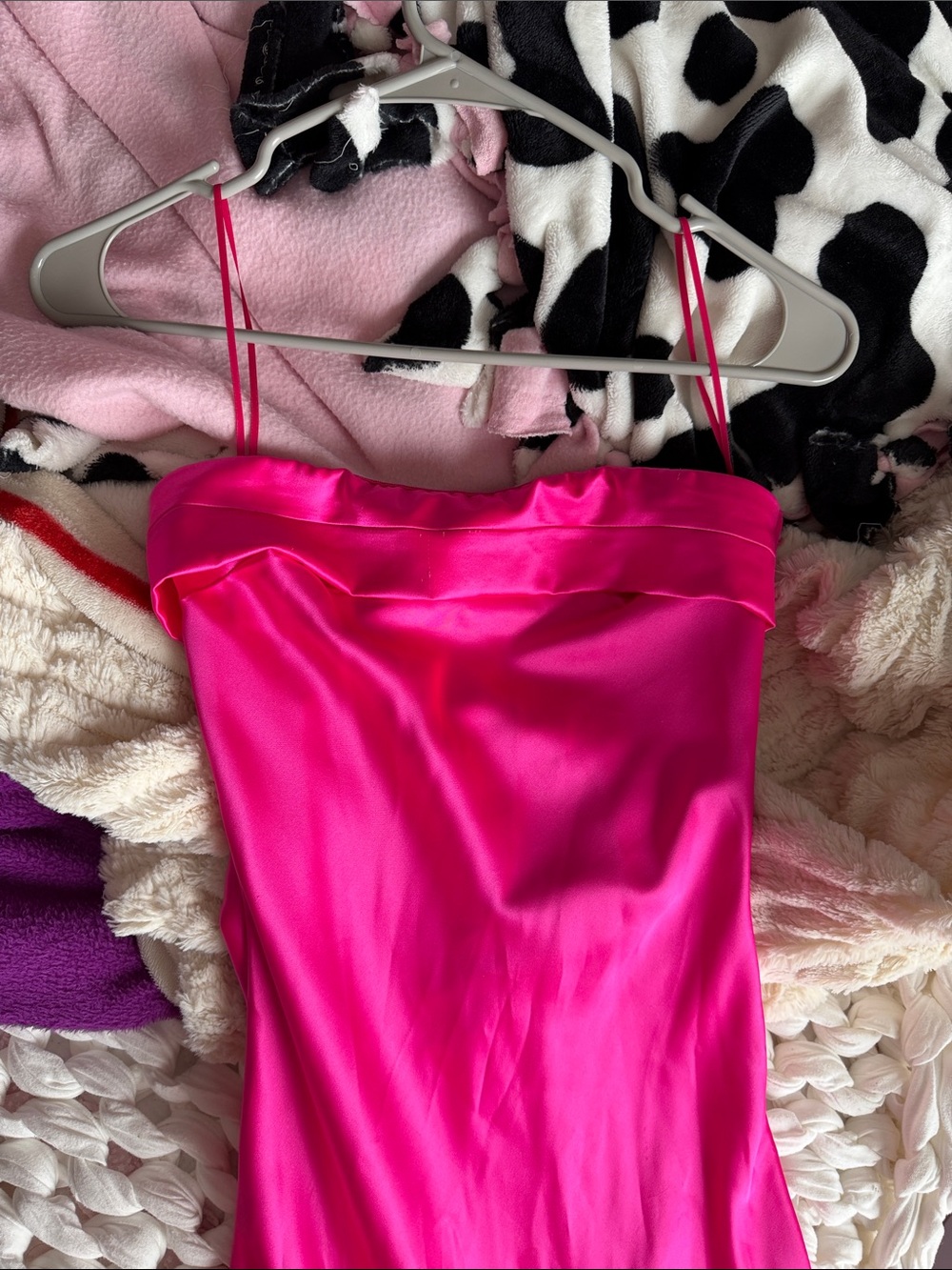 Elegant Strapless Slip Dress — Hot Pink - Picture 3 of 9